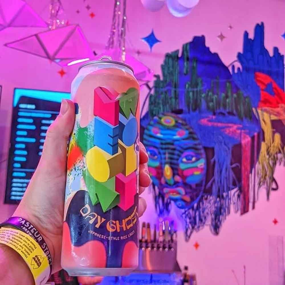 a day ghost rice lager collab beer by Marble Brewery and Meow Wolf in Santa Fe